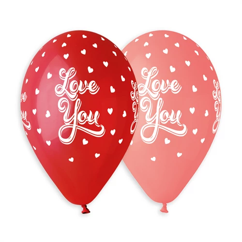 33 cm-es Love you szíves printelt léggömb 50 db/cs.