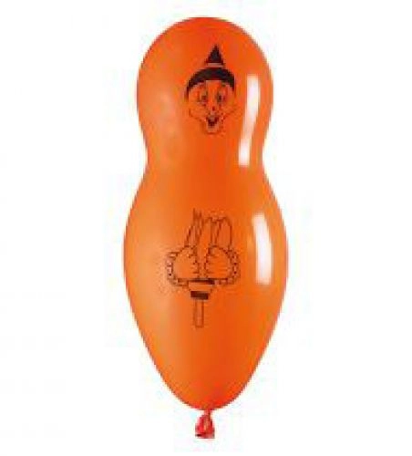 55 cm-es narancssárga Halloween boszi gumi léggömb, 10 db