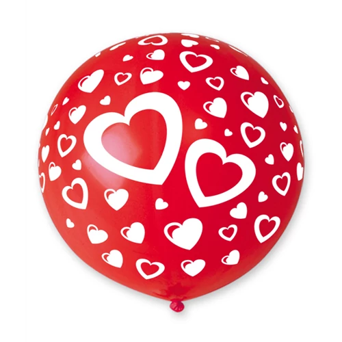 80 cm-es piros szíves gumi léggömb