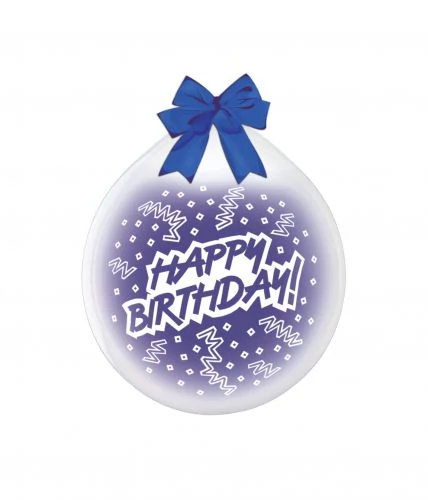 45 cm-es töltős, Happy Birthday cikk-cakk printelt gumi léggömb - 5 db / csomag