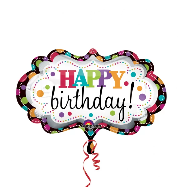 SuperShape Happy Birthday Marquee fólia lufi 69x41cm