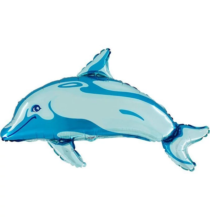SuperShape -  Kék delfin  fólia lufi